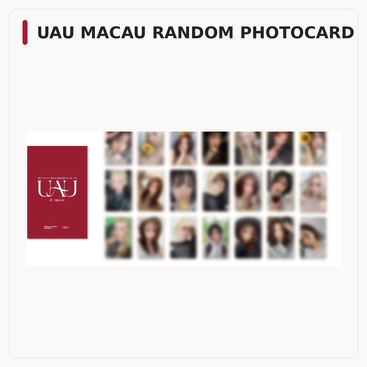 UAU 2025 Macau FanCon Random Photocard
